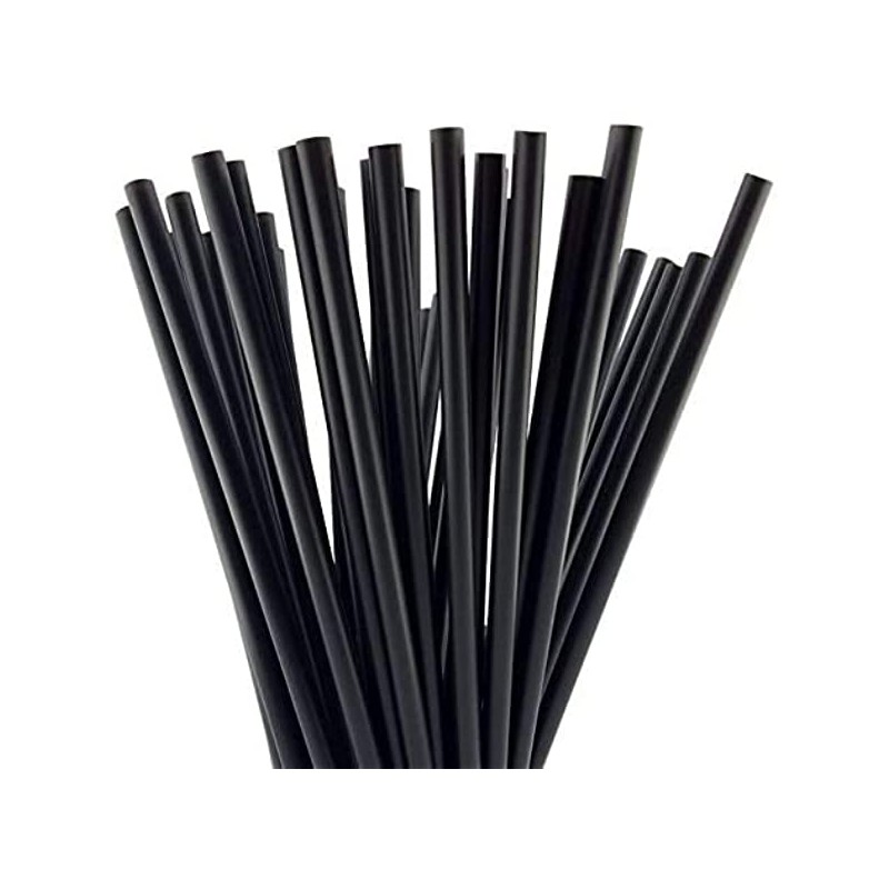 Paille, 500 pailles noires, Réutilisables 21cm paille plastique en plastique  (4.5 mm de diamètre), pailles droites [24] - La cave Cdiscount